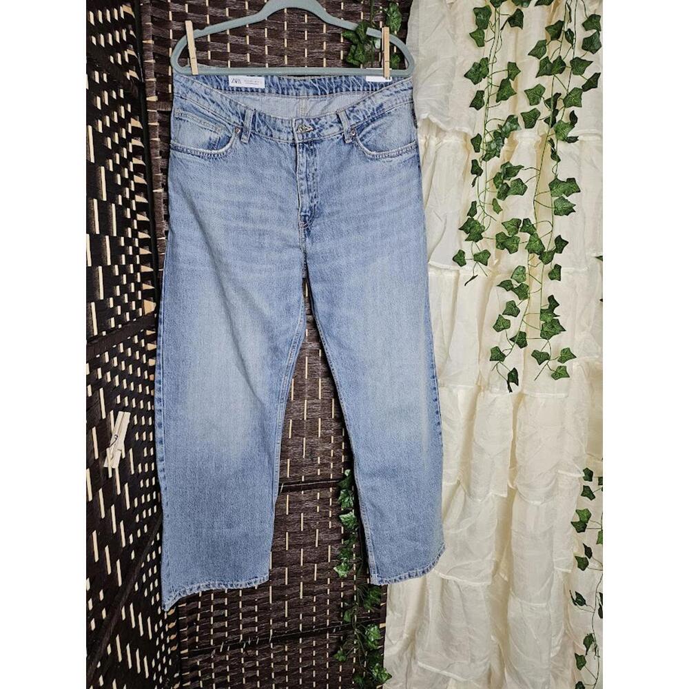 Zara Light Blue Straight Leg Jeans Size 12
